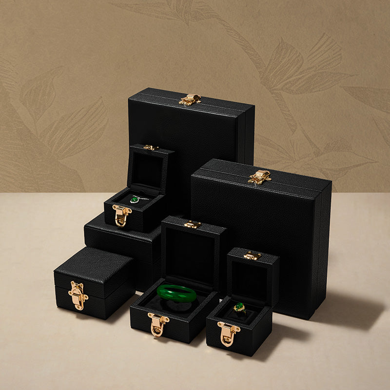 Oirlv Luxury Black Leather Velvet Jewelry Box :  H217