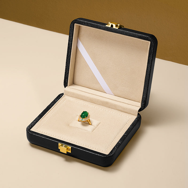 Black PU Leather Microfiber Jewelry Box H156