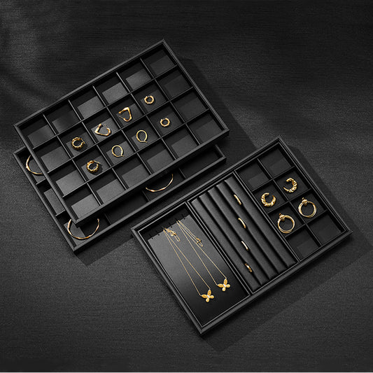 Black PU Leather Jewelry Display Tray P017