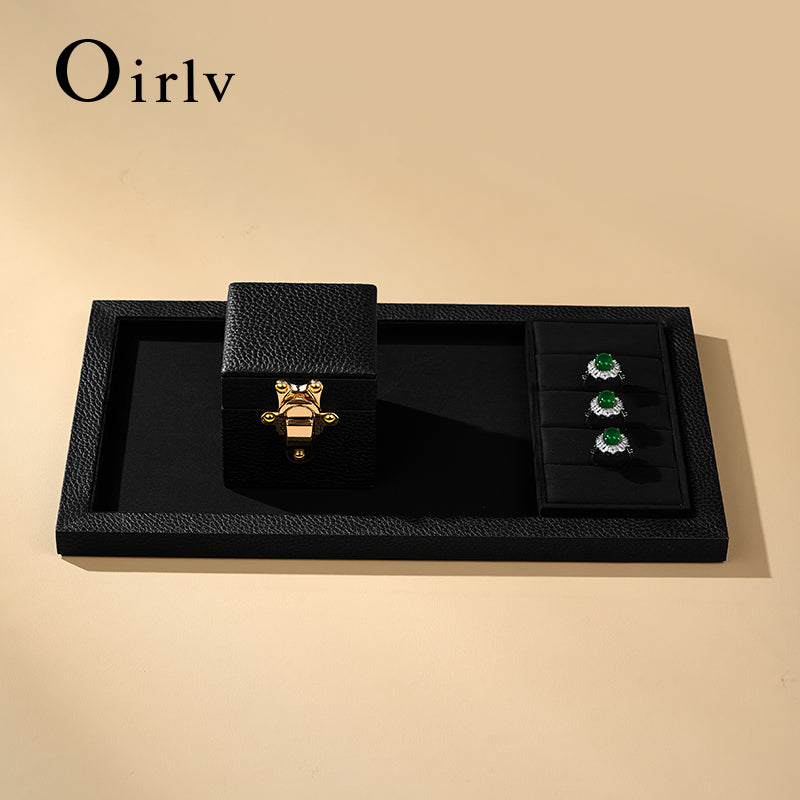 Hot-sale Beige Genuine Leather Jewelry Tray：P238