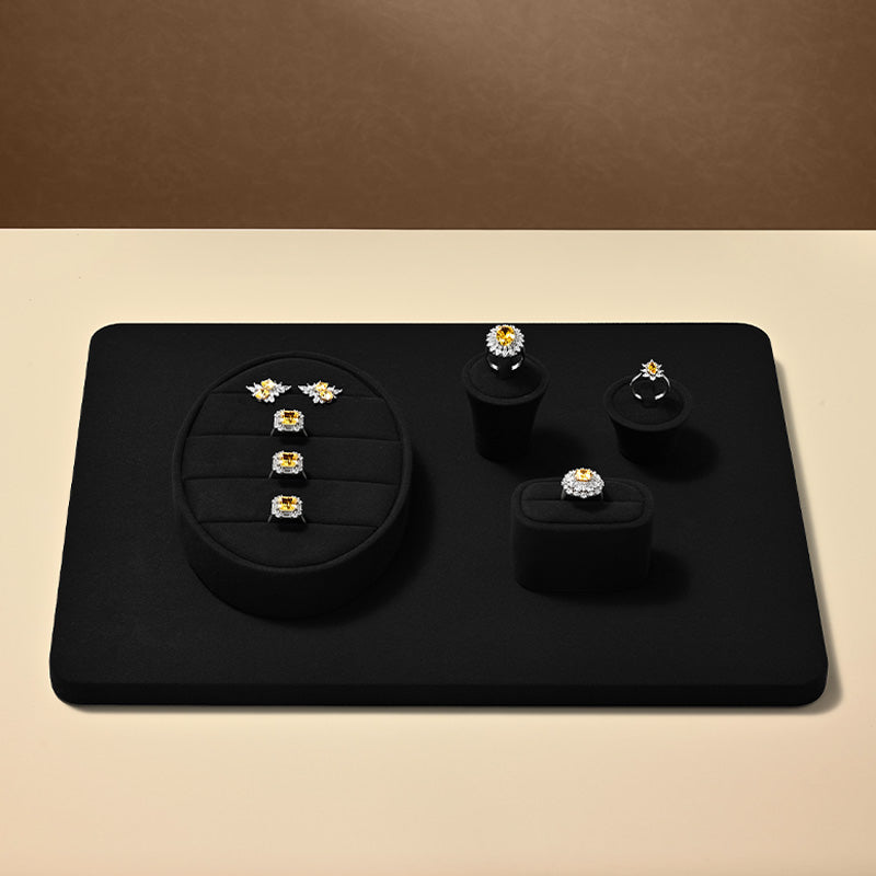 Black Rings Necklace Jewelry Display Set TT242