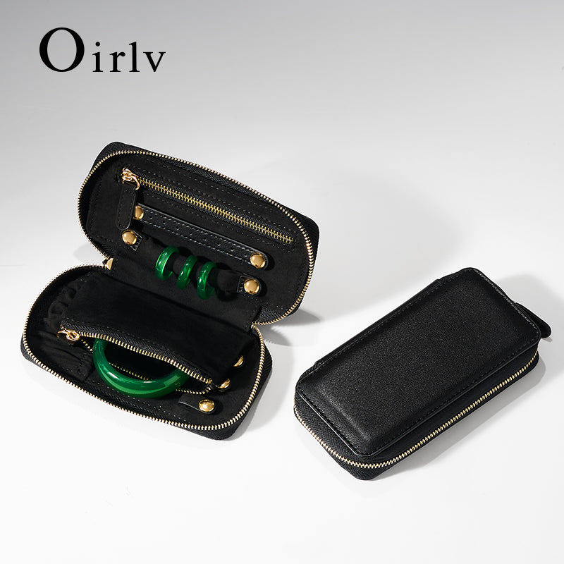 Luxury Black PU Leather Microfiber Storage Bag ：B026
