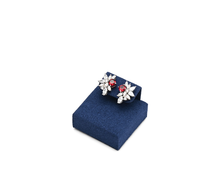 OIRLV wholesale Blue Microfiber metal jewelry ring display :TT296