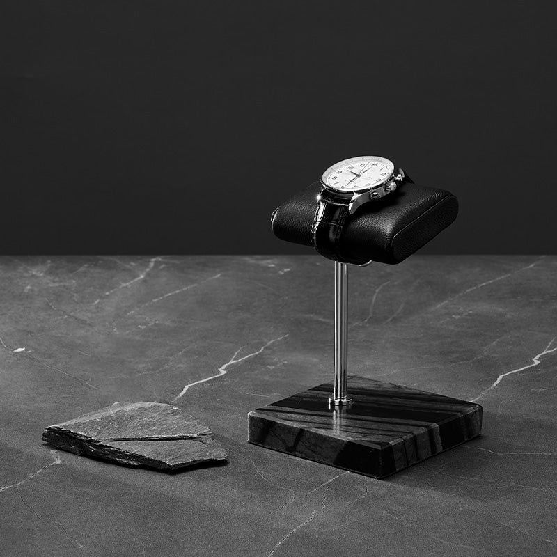 Watch stand with marble base, high-end watch and wristwatch holder JS080