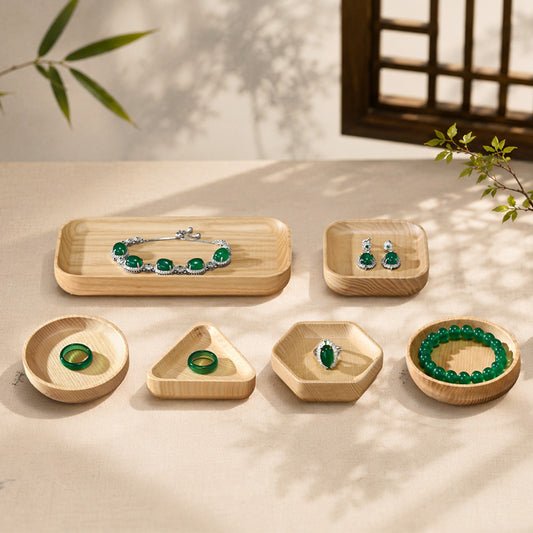 OIRLV Fashion Wooden Wood Color Jewelry Display Tray ：SM252