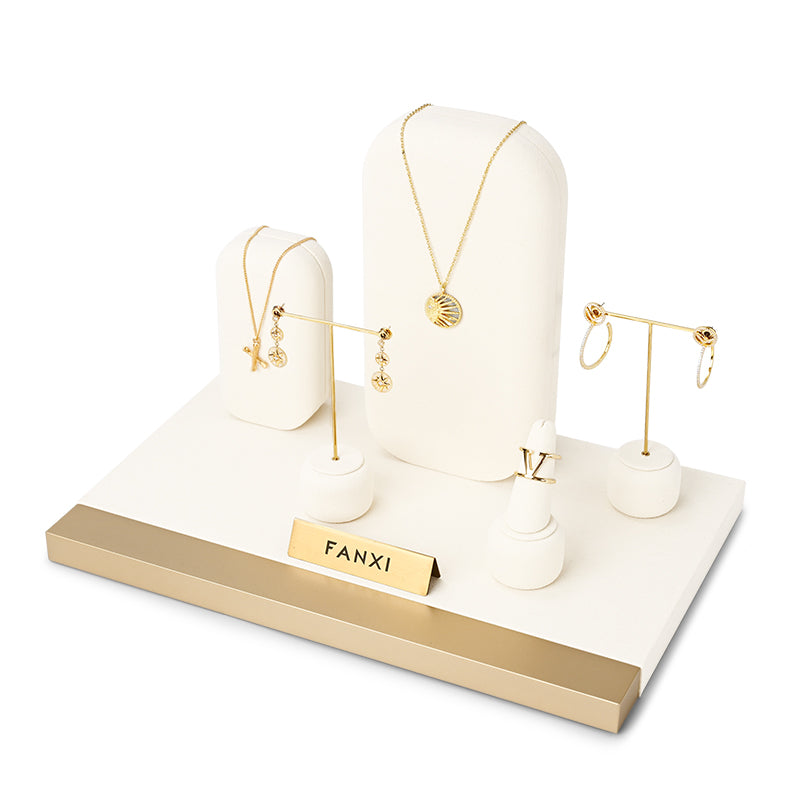 Beige Pendant Earrings Jewelry Display Set TT226