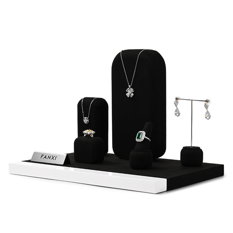 Black Pendant Earrings Jewelry Display Set TT227
