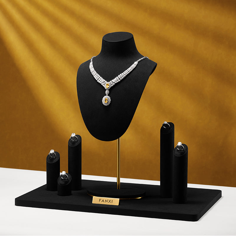 Black Ring Necklace Set Turn Display Stand TT076