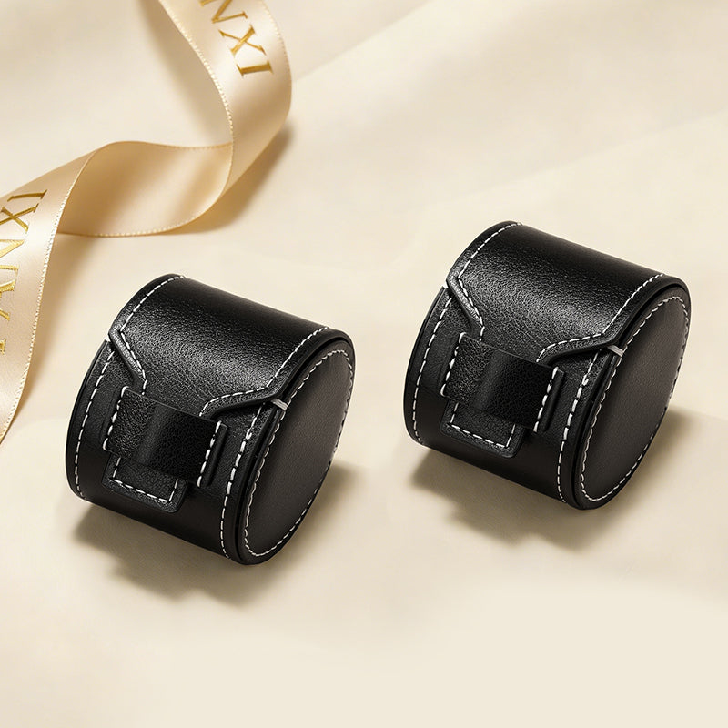 New-arrival Black PU Leather Jewelry Storage Bag :B025