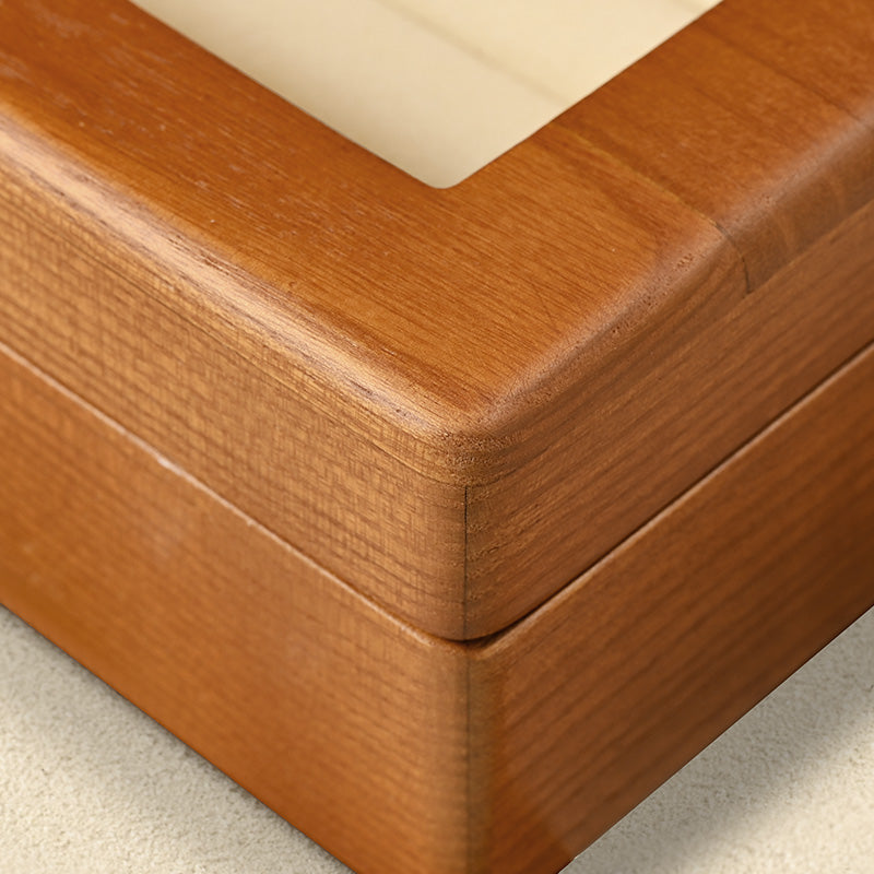 Solid Wood Large Capacity Jewelry Case With Transparent Lid X024