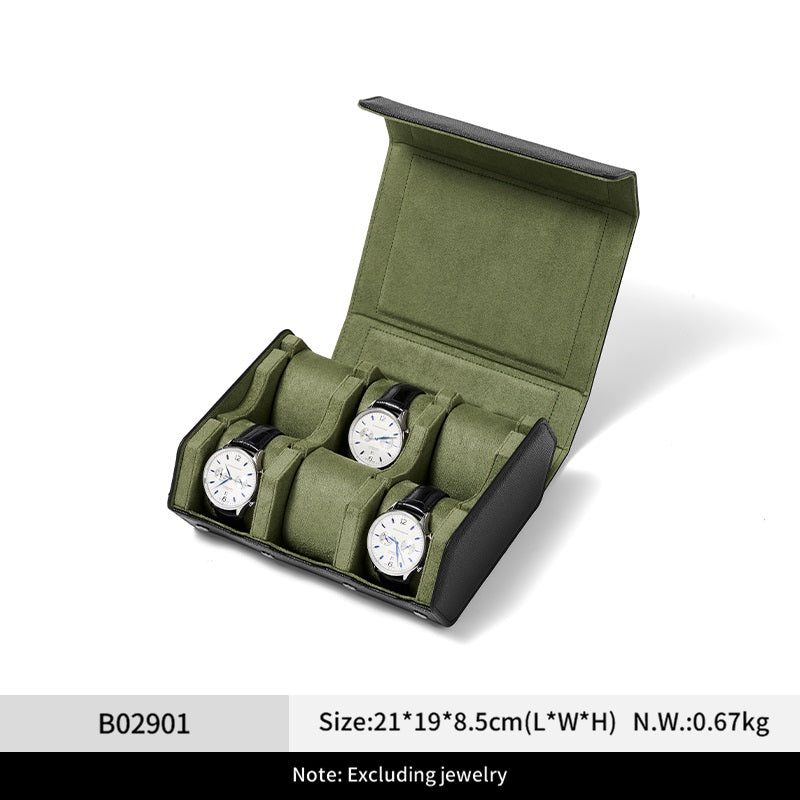 Luxury  PU leather Imitation Suede Watch Bag :B029
