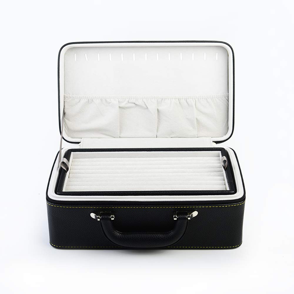 Oirlv Leather Jewelry Box Handmade Travel Jewelry Organizer Storage Case X010