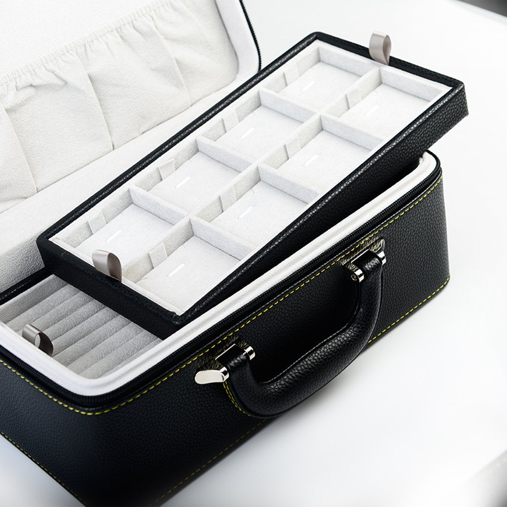 Oirlv Leather Jewelry Box Handmade Travel Jewelry Organizer Storage Case X010