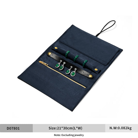 OIRLV Fashion PU Leather Velvet Jewelry Storage Bag： D078