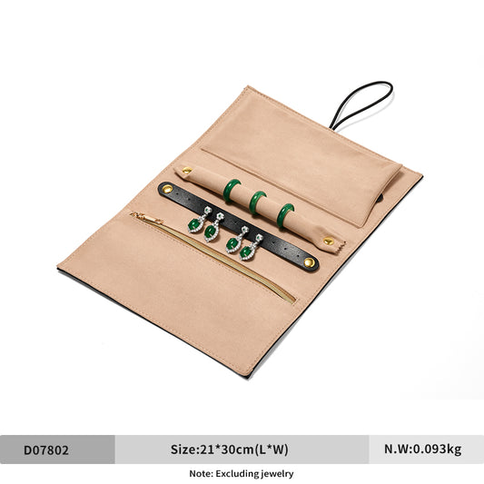 OIRLV Fashion PU Leather Velvet Jewelry Storage Bag： D078