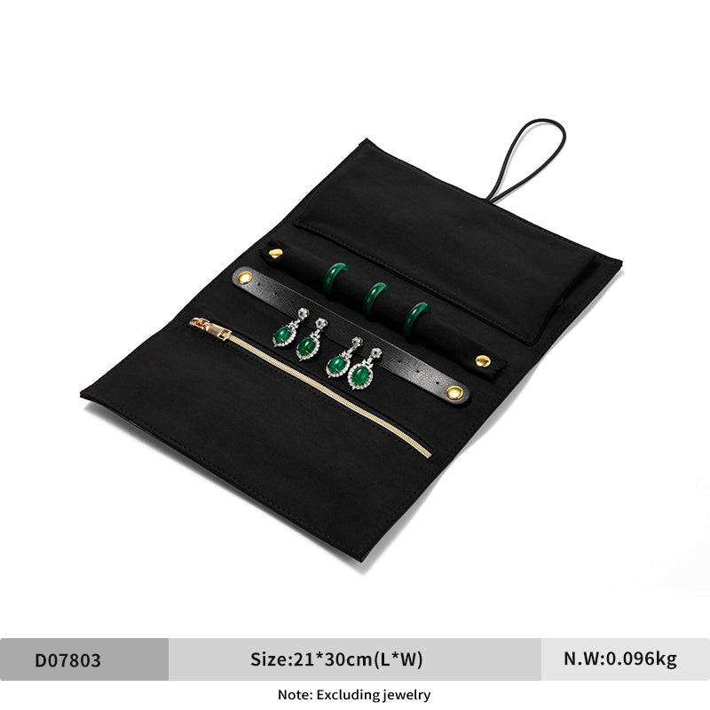 OIRLV Fashion PU Leather Velvet Jewelry Storage Bag： D078