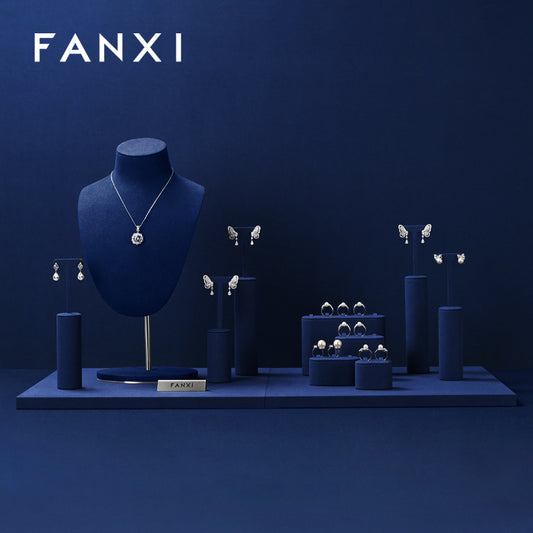 OIRLV High end Blue microfiber Jewelry Display :TT483