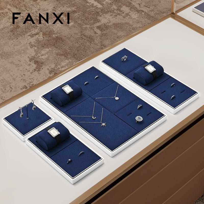 OIRLV fashion Blue Microfiber Baking paint Jewelry Display ：JS124