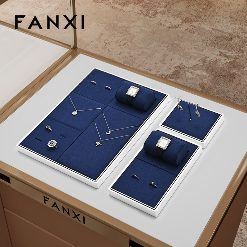 OIRLV fashion Blue Microfiber Baking paint Jewelry Display ：JS124