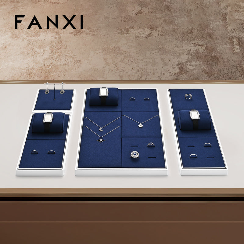 OIRLV fashion Blue Microfiber Baking paint Jewelry Display ：JS124