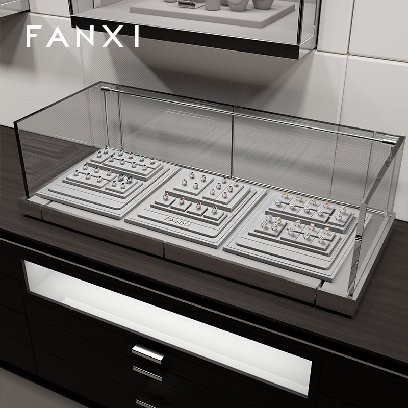OIRLV  fashion grey Microfiber custom jewelry display:TT419
