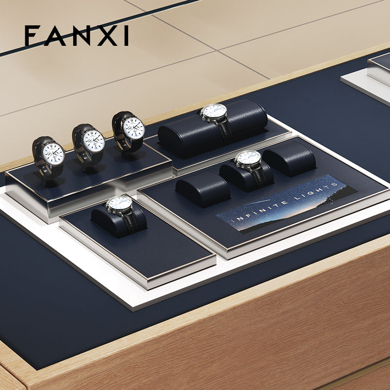 OIRLV wholesale Blue metal luxury watch display stand :TT294