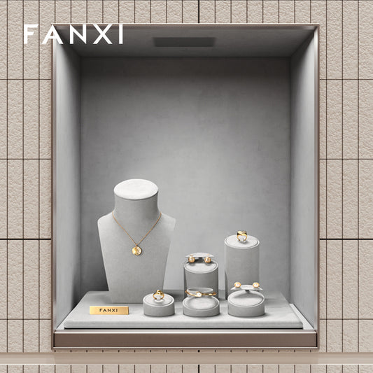wholesale grey micofiber jewellery display stand TT312