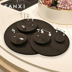 OIRLV factory Coffee Microfiber Jewelry display set series :TT392