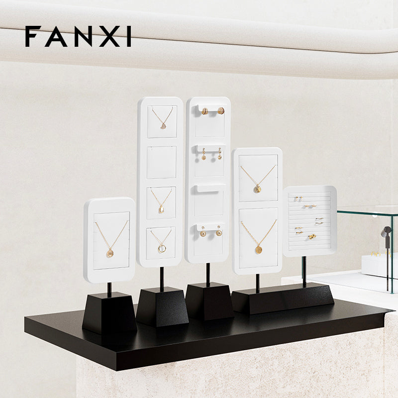 High quality Black and White leather Jewelry display stand