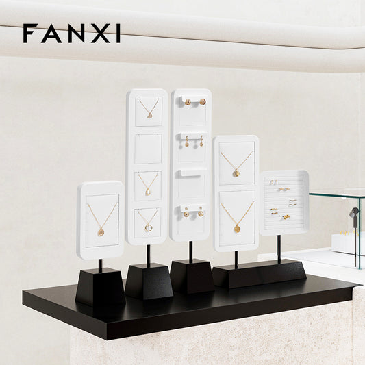 High quality Black and White leather Jewelry display stand