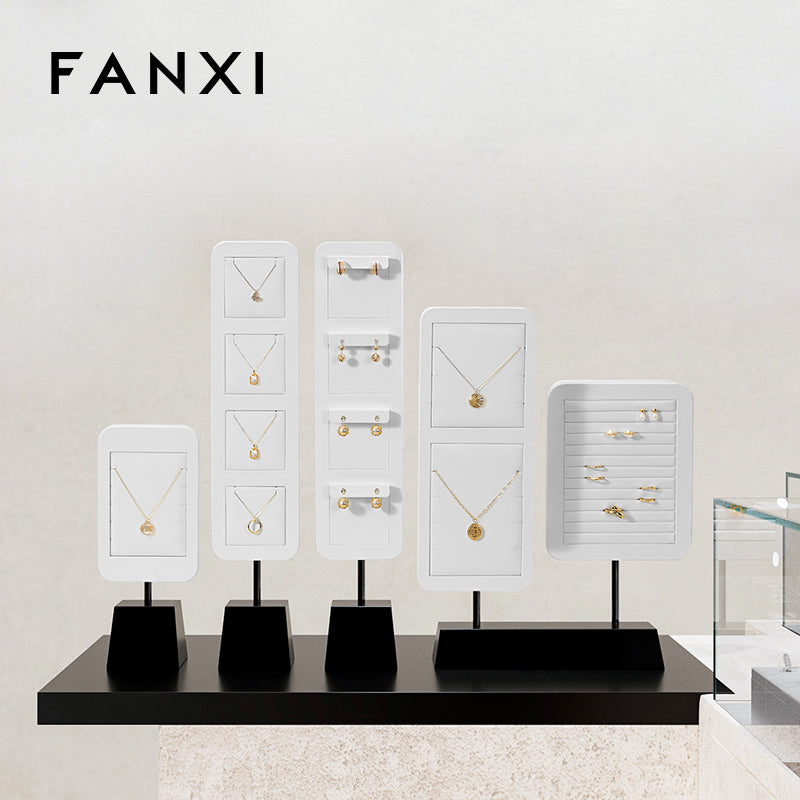 High quality Black and White leather Jewelry display stand