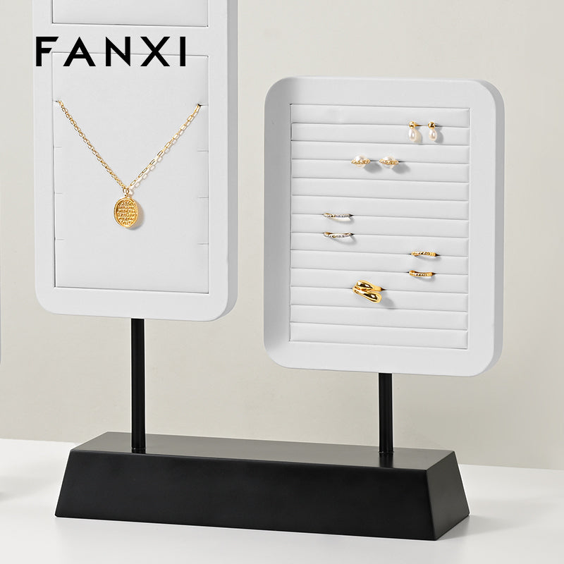 High quality Black and White leather Jewelry display stand