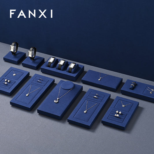 OIRLV hot sale Blue Microfiber luxury Jewelry display tray : TT356