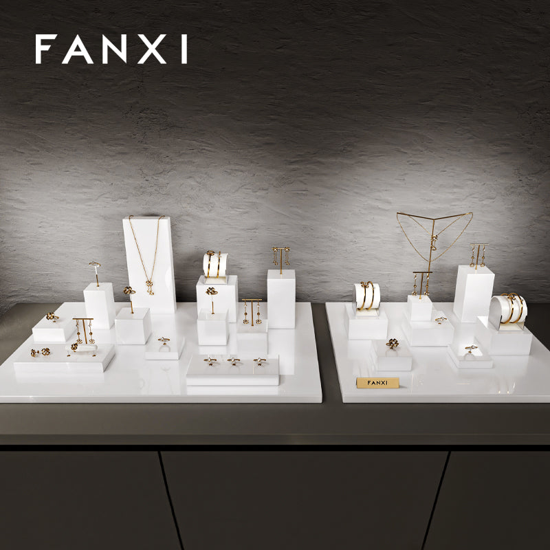 OIRLV luxury White MDF spray paint Jewelry Display:TT366