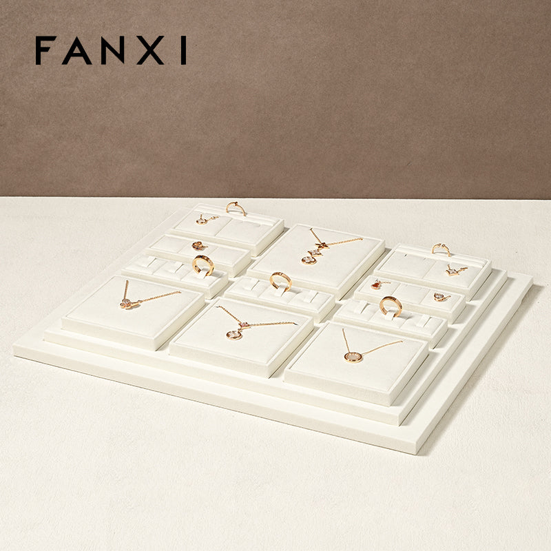 OIRLV wholesale beige microfiber display for jewelry:TT269