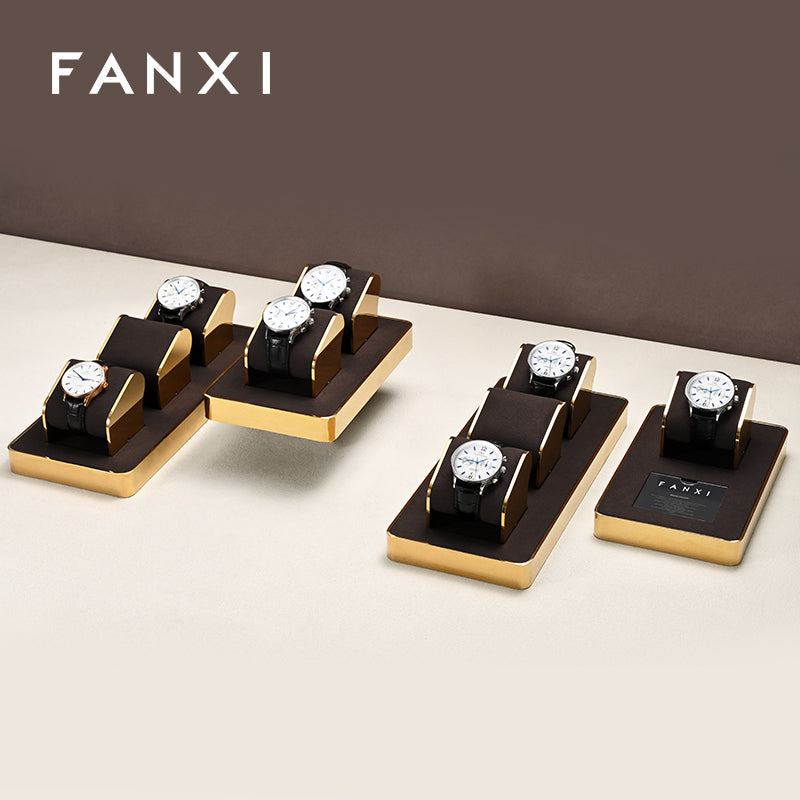 OIRLV wholesale metal watch display tray with black pu leather ：JS104