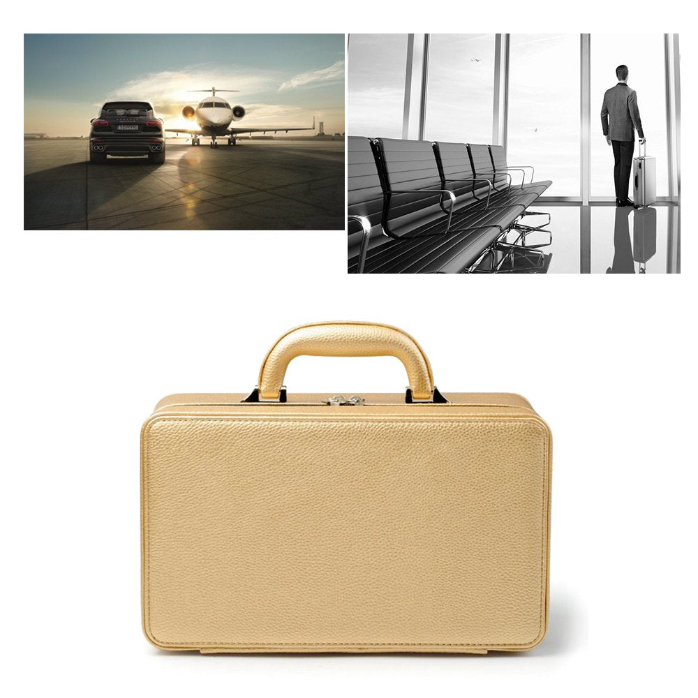 Oirlv Leather Jewelry Box Handmade Travel Jewelry Organizer Storage Case X010