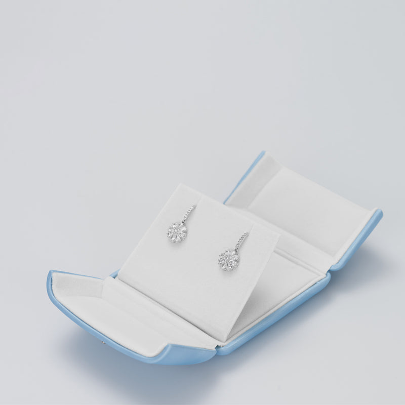 Blue PU Leather Plush Jewelry Dual-release Box H150