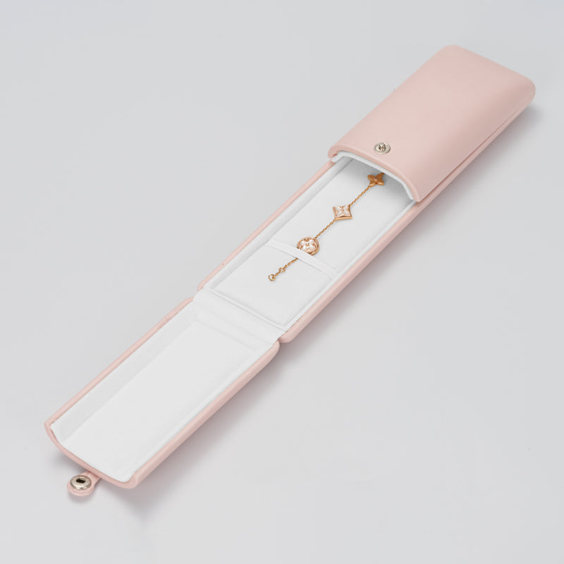 Pink PU Leather Plush Jewelry Dual-release Box H152
