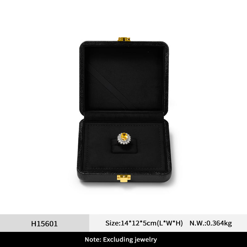 Black PU Leather Microfiber Jewelry Box H156