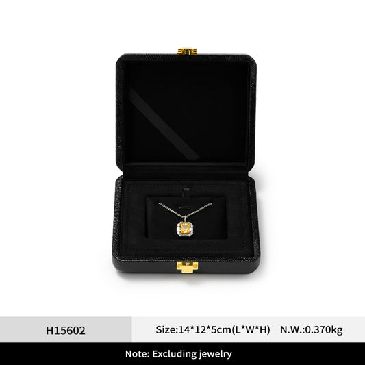 Black PU Leather Microfiber Jewelry Box H156