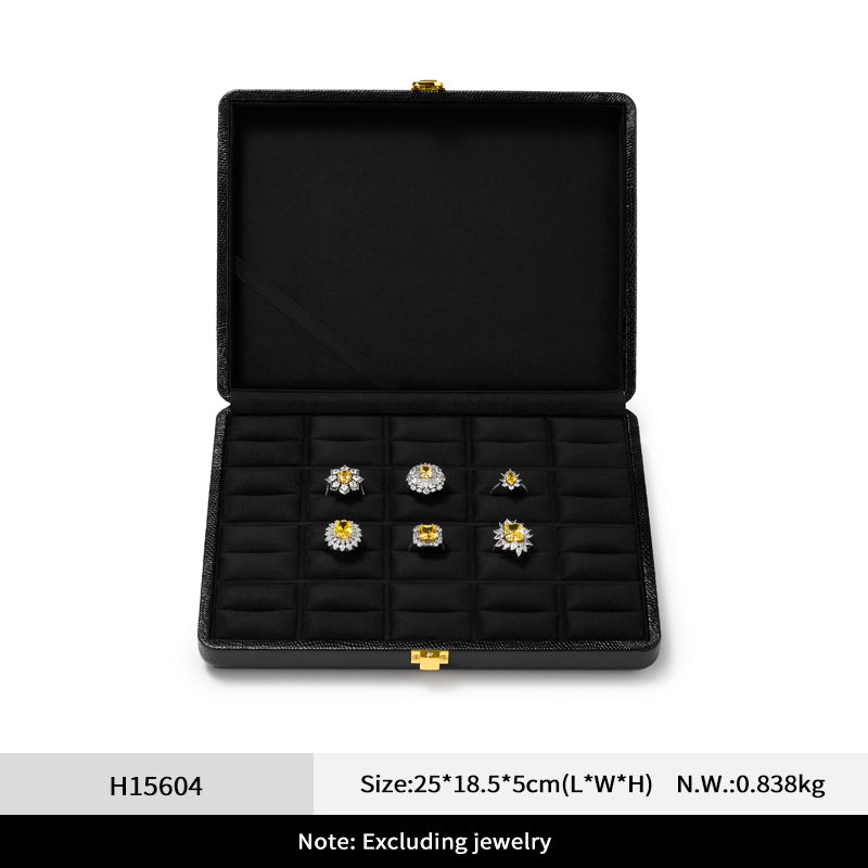 Black PU Leather Microfiber Jewelry Box H156