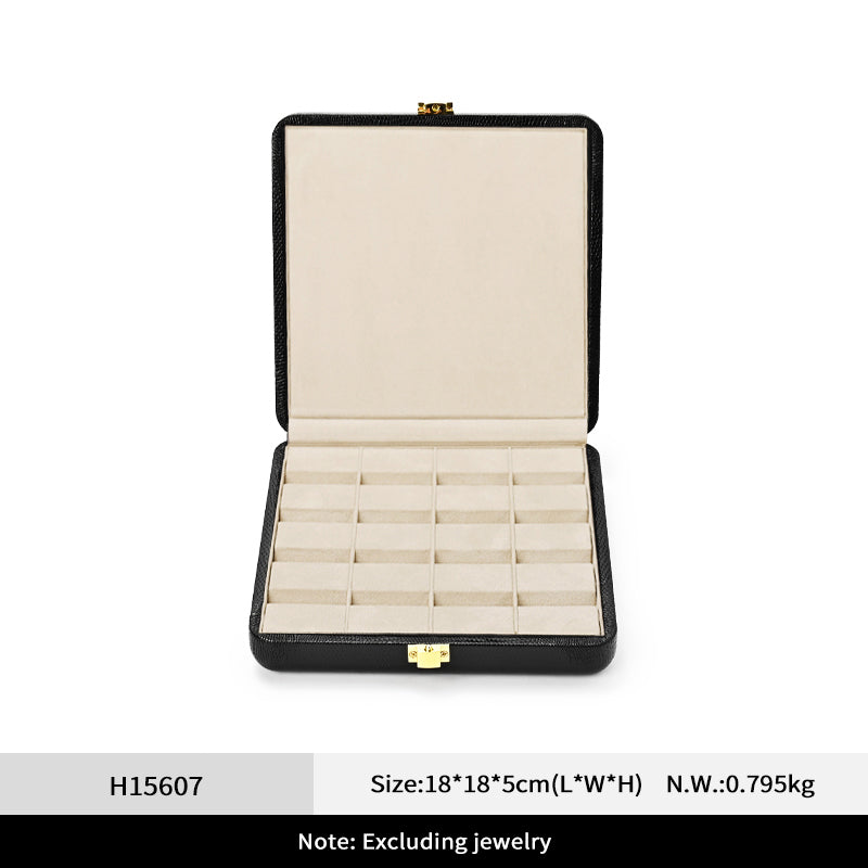 Black PU Leather Microfiber Jewelry Box H156