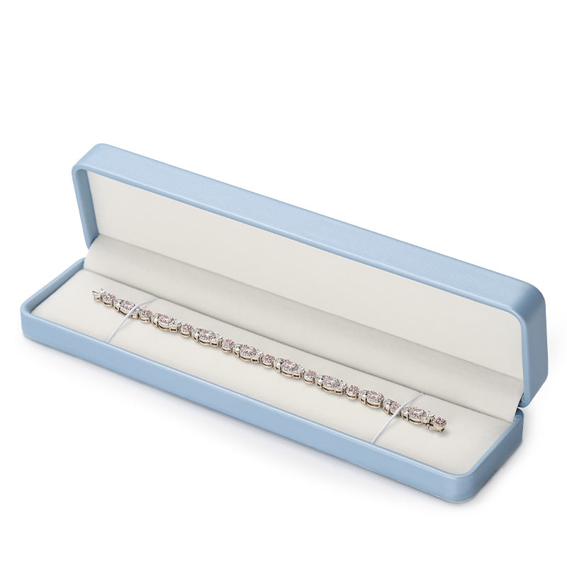 New Blue PU Leather Microfiber Jewelry Box H159