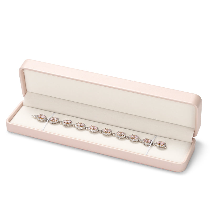 New Pink PU Leather Microfiber Jewelry Box H161