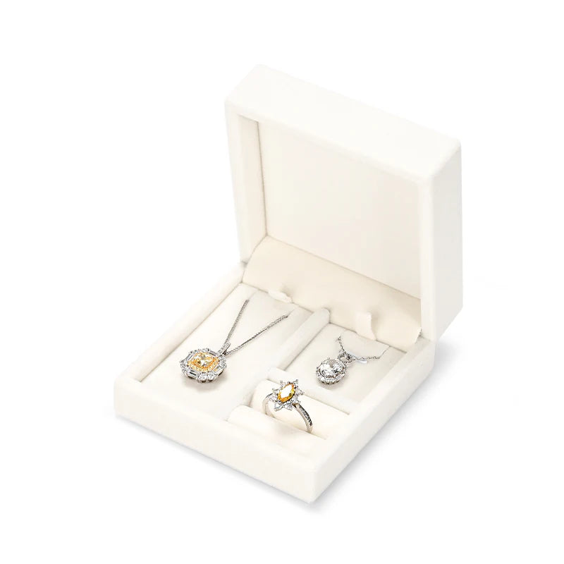 Green Black Blue Beige Gray Velvet Jewelry Multi-function Packaging Box H163