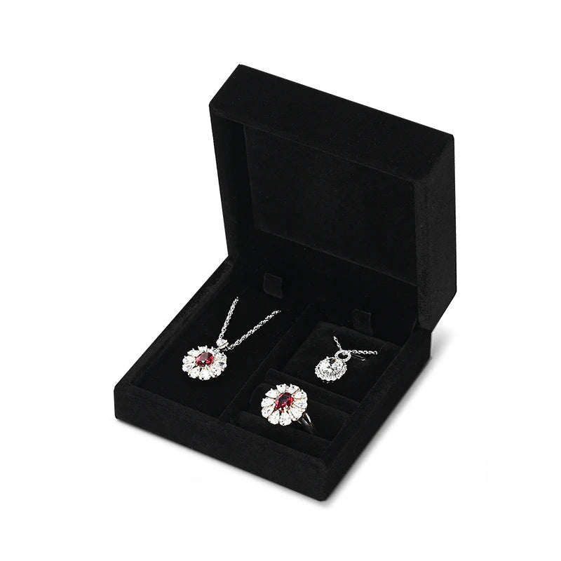 Green Black Blue Beige Gray Velvet Jewelry Multi-function Packaging Box H163