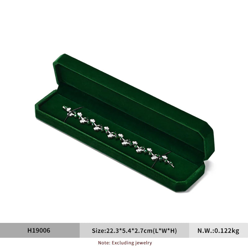 Green Velvet Jewelry Packaging Box H190