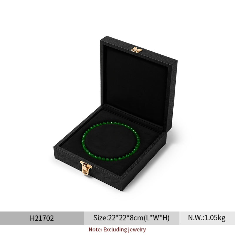 Oirlv Luxury Black Leather Velvet Jewelry Box :  H217