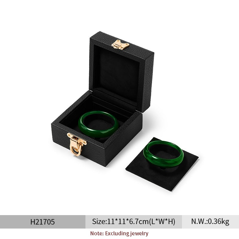 Oirlv Luxury Black Leather Velvet Jewelry Box :  H217